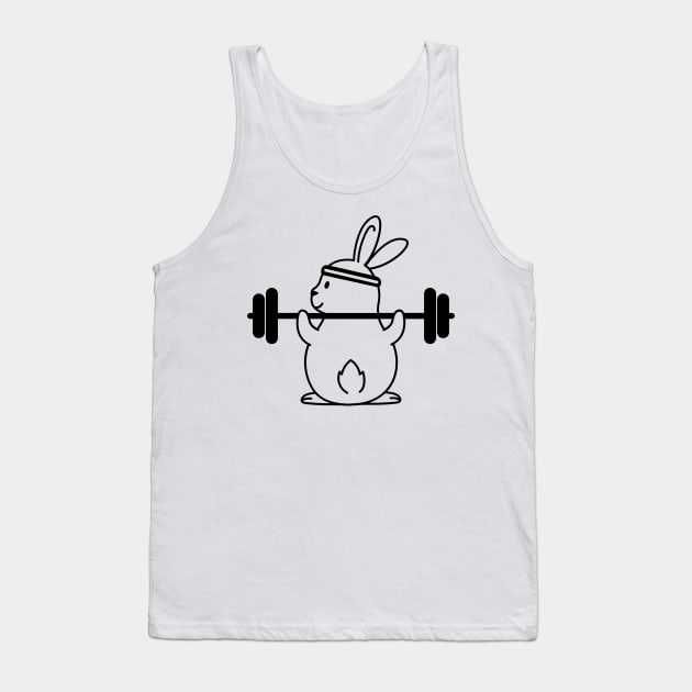 Bunny Gym Simple T-Shirt Tank Top by ClassicAndChic